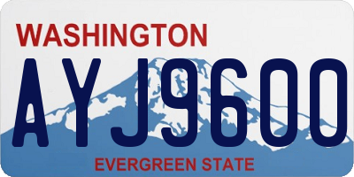 WA license plate AYJ9600