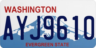 WA license plate AYJ9610