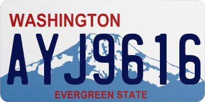 WA license plate AYJ9616