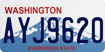 WA license plate AYJ9620