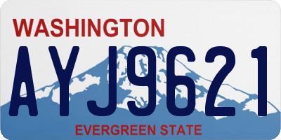 WA license plate AYJ9621