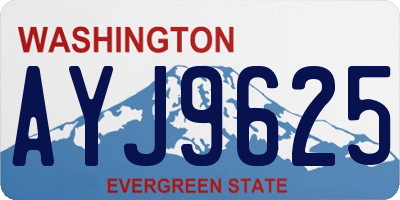 WA license plate AYJ9625