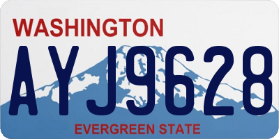 WA license plate AYJ9628
