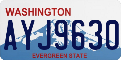WA license plate AYJ9630