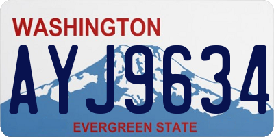 WA license plate AYJ9634