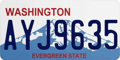WA license plate AYJ9635