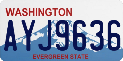 WA license plate AYJ9636