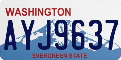 WA license plate AYJ9637