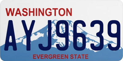 WA license plate AYJ9639