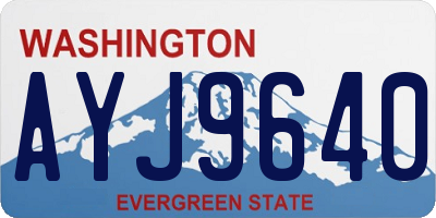 WA license plate AYJ9640