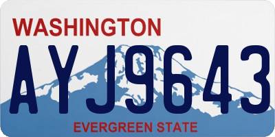 WA license plate AYJ9643