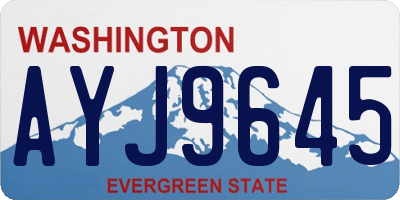 WA license plate AYJ9645