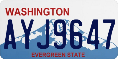 WA license plate AYJ9647