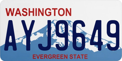 WA license plate AYJ9649