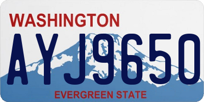 WA license plate AYJ9650
