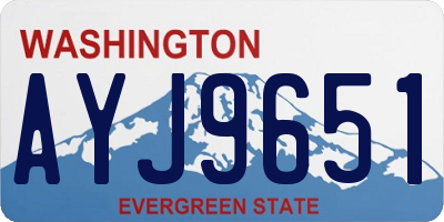 WA license plate AYJ9651