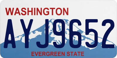 WA license plate AYJ9652