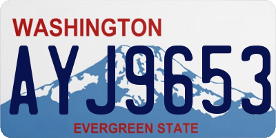 WA license plate AYJ9653