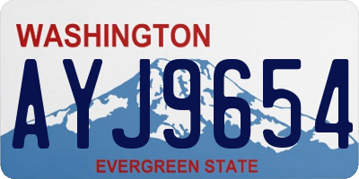 WA license plate AYJ9654