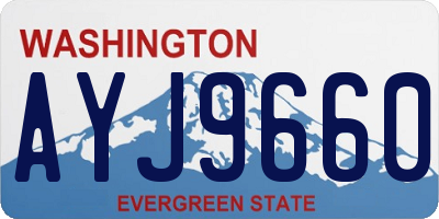 WA license plate AYJ9660