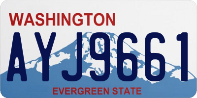 WA license plate AYJ9661