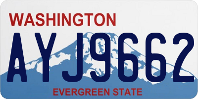 WA license plate AYJ9662