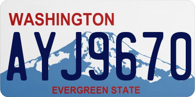 WA license plate AYJ9670