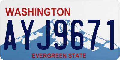 WA license plate AYJ9671