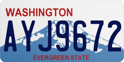 WA license plate AYJ9672