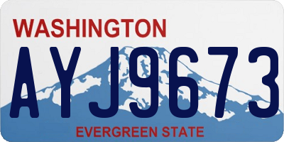 WA license plate AYJ9673