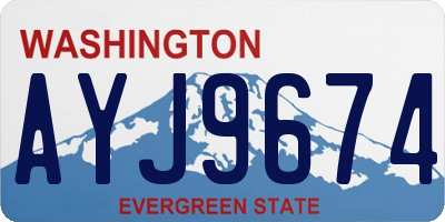 WA license plate AYJ9674