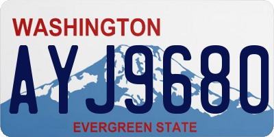WA license plate AYJ9680