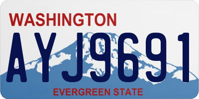 WA license plate AYJ9691