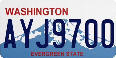 WA license plate AYJ9700