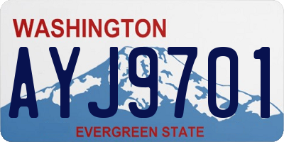 WA license plate AYJ9701