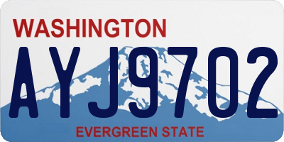 WA license plate AYJ9702