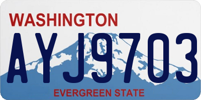 WA license plate AYJ9703