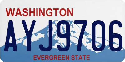 WA license plate AYJ9706