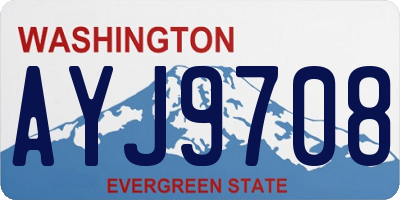 WA license plate AYJ9708
