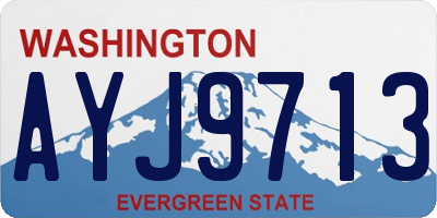 WA license plate AYJ9713