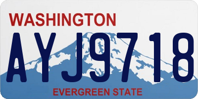 WA license plate AYJ9718