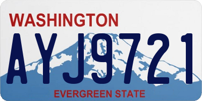 WA license plate AYJ9721