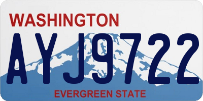 WA license plate AYJ9722