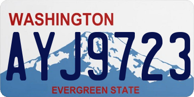 WA license plate AYJ9723