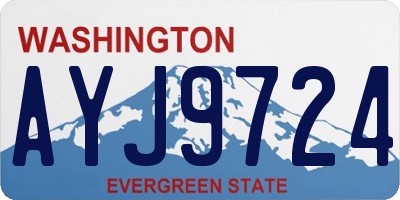 WA license plate AYJ9724