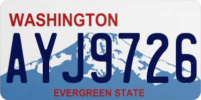 WA license plate AYJ9726