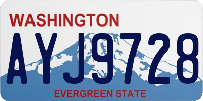 WA license plate AYJ9728