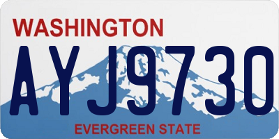 WA license plate AYJ9730
