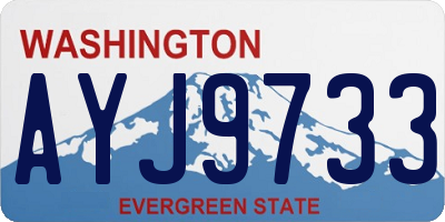 WA license plate AYJ9733