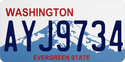 WA license plate AYJ9734